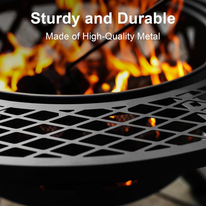 2-in-1 Wood Fire Pit will Grill