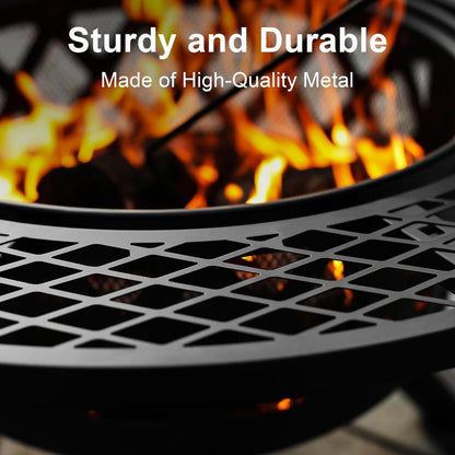 2-in-1 Wood Fire Pit will Grill