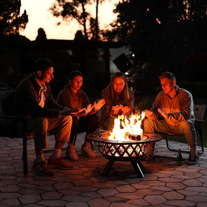 2-in-1 Wood Fire Pit will Grill