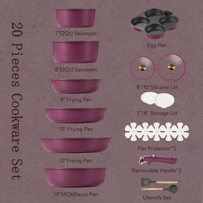 20pcs Nonstick Cookware Set