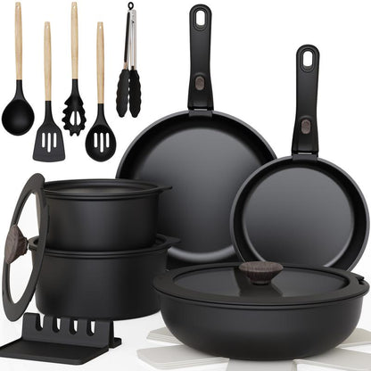 20pcs Non-Stick Pots and Pans Set with Detachable Handle