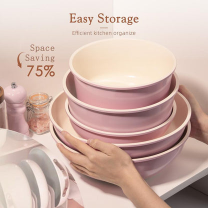 20pcs Non-Stick Pots and Pans Set with Detachable Handle