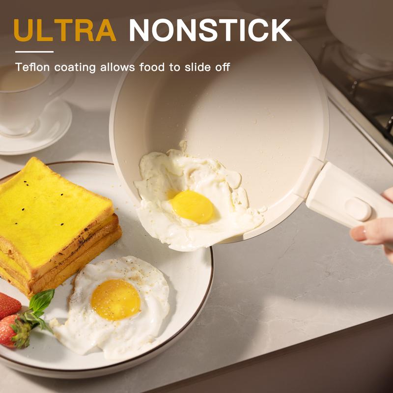 20pcs Non-Stick Pots and Pans Set with Detachable Handle